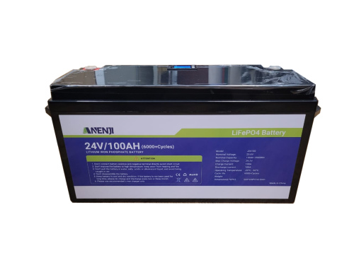 Литий-железо-фосфатная аккумуляторная батарея ANENJI, емкость 100Ah, 24 В,